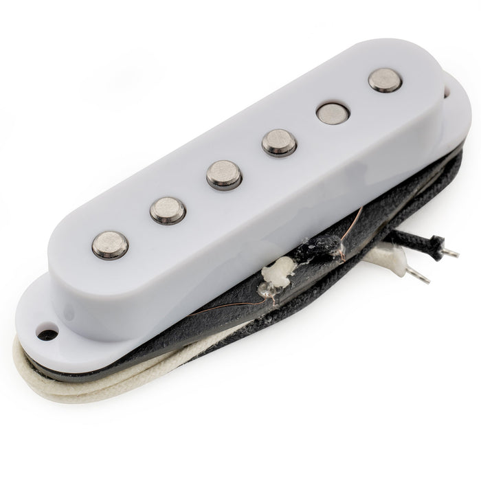 musiclily pro st 50s staggered alnico 5 single coil bridge pickup 7k for strat style electric guitar mx3420p, white