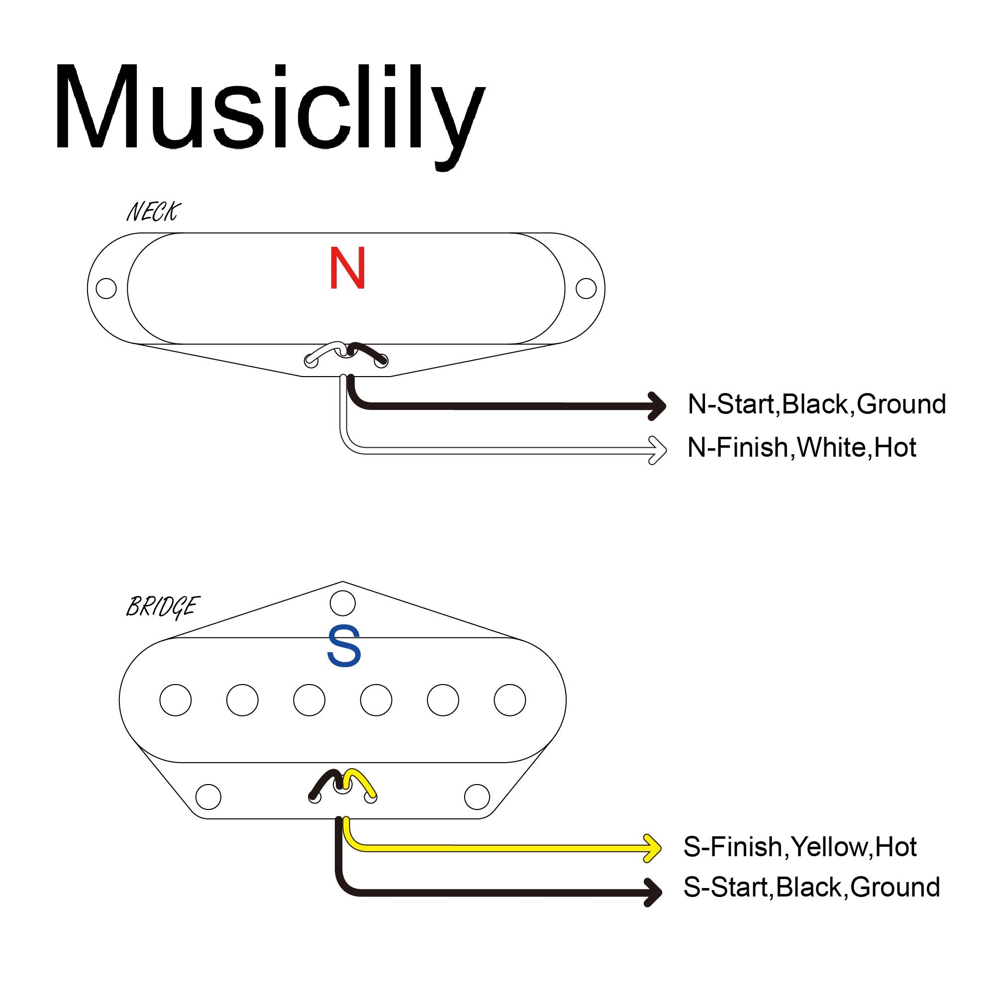 Musiclily Pro TL-60S Alnico 5 Single Coil Neck Bridge Pickups Set 8.2K/7.3K for Tele Style Electric Guitar Musiclily Pro