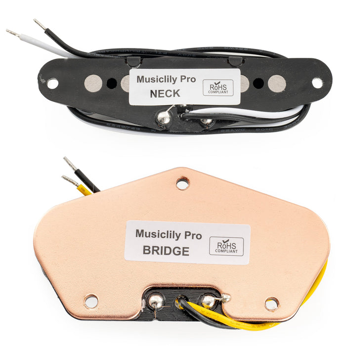 Musiclily Pro TL-60S Alnico 5 Single Coil Neck Bridge Pickups Set 8.2K/7.3K for Tele Style Electric Guitar