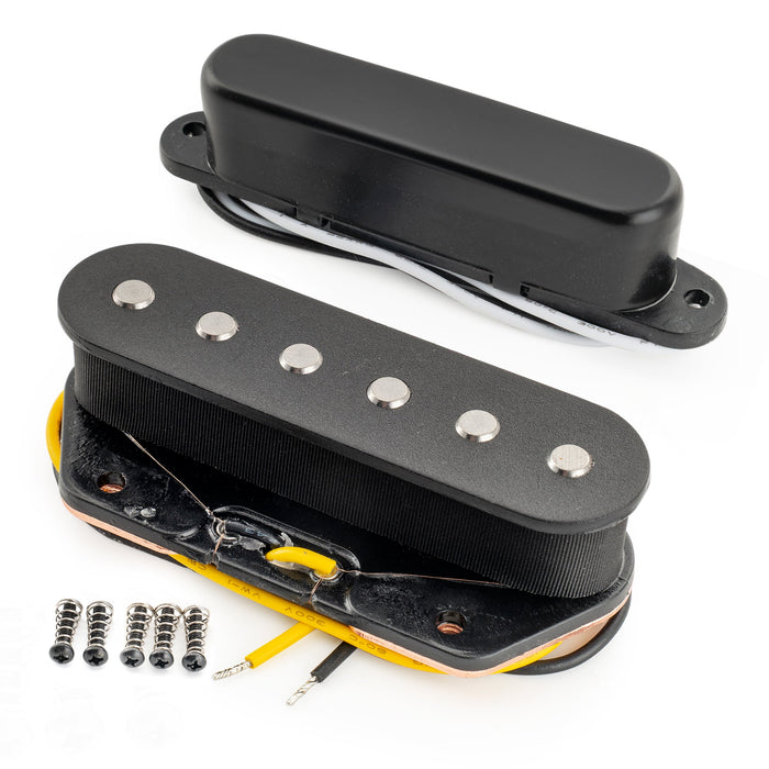 Musiclily Pro TL-60S Alnico 5 Single Coil Neck Bridge Pickups Set 8.2K/7.3K for Tele Style Electric Guitar