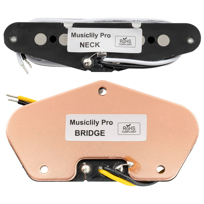 テレキャスタースタイルのエレキギター用ミュージックリリーPro TL-60Sアルニコ5シングルコイルネックブリッジピックアップセット8.2K/7.3K