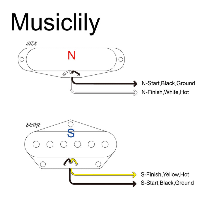 Musiclily Pro TL-60S Alnico 5 Single Coil Neck Bridge Pickups Set 8.2K/7.3K for Tele Style Electric Guitar, Gold