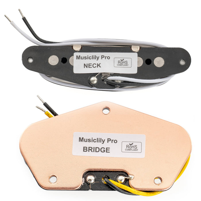 Musiclily Pro TL-60S Alnico 5 Single Coil Neck Bridge Pickups Set 8.2K/7.3K for Tele Style Electric Guitar
