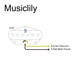 Size of musiclily pro tl 60s alnico 5 single coil bridge pickup for tele style electric guitar mx3424bk