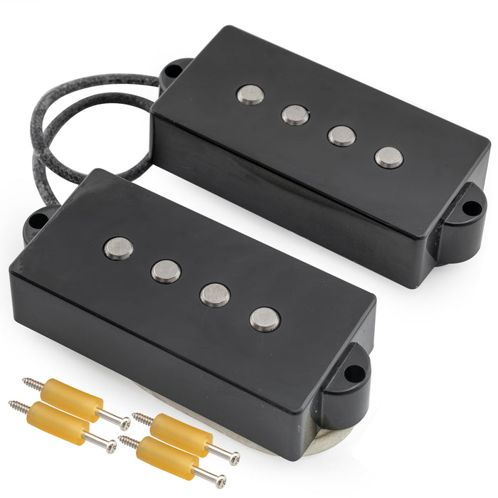 Musiclily Pro PB-60S Alnico 5 Single Coil Pickups Set 10.6K for Precision Bass Style Bass