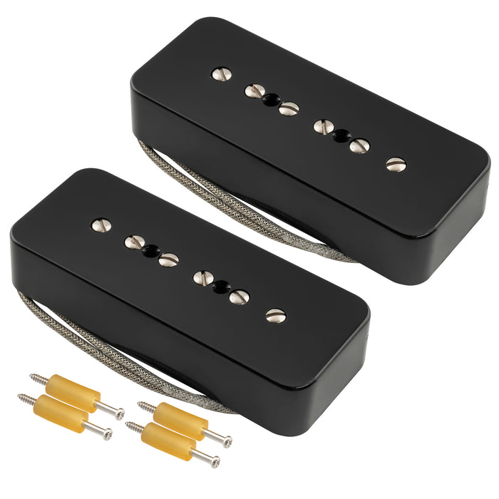 Musiclily Pro P90-MHA Alnico 5 High Output P90 Soapbar Single Coil Pickup Electric Guitar Neck Bridge Pickups Set