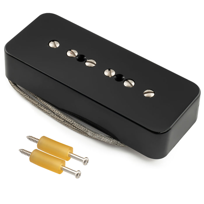 Musiclily Pro P90-BLA Alnico 5 P90 Soapbar Single Coil Pickup Electric Guitar Neck Pickup
