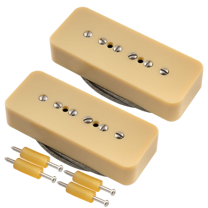 Musiclily Pro P90-MHA Alnico 5 High Output P90 Soapbar Single Coil Pickup Electric Guitar Neck Bridge Pickups Set
