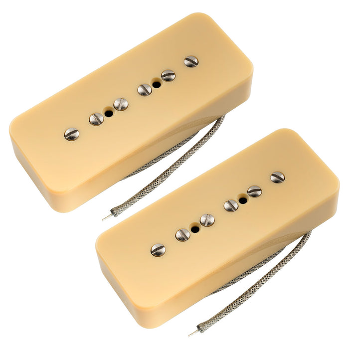 musiclily pro p90 mha alnico 5 high output p90 soapbar single coil pickup electric guitar neck bridge pickups set mx3429bkmx3431bk cream