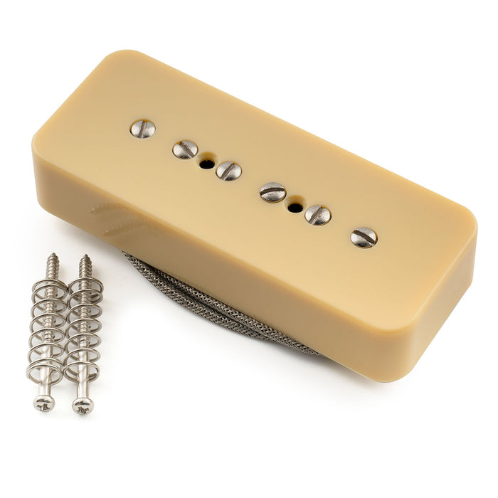 Musiclily Pro P90-BLA アルニコ5 P90 ソープバー シングルコイルネックピックアップ エレキギター用 ブラック