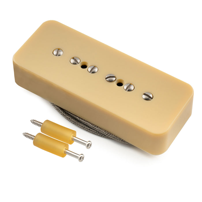 Musiclily Pro P90-BLA Alnico 5 P90 Soapbar Single Coil Pickup Electric Guitar Neck Pickup