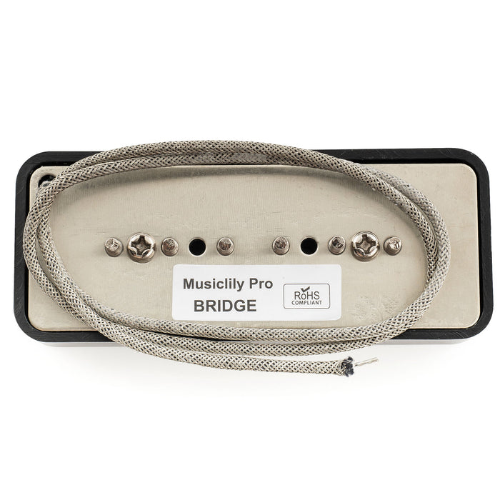 Part of musiclily pro p90 bla alnico 5 p90 soapbar single coil pickup electric guitar bridge pickup mx3430bk