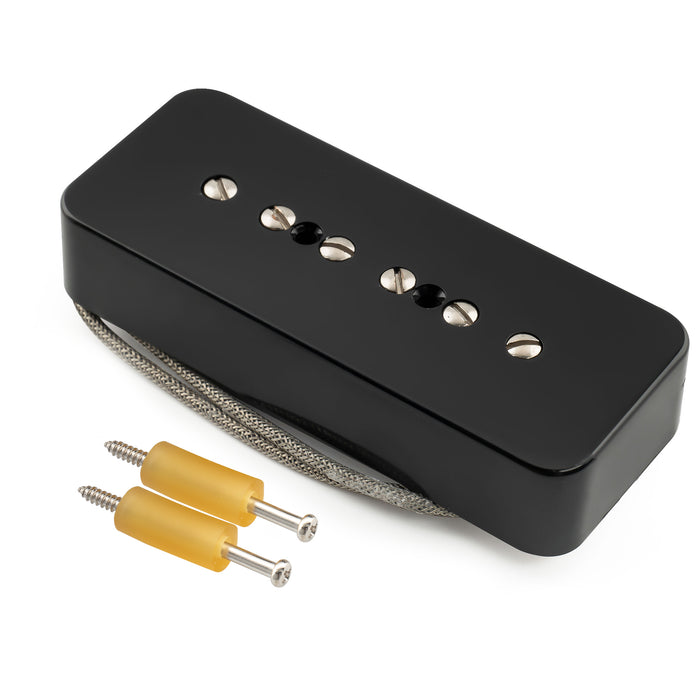Musiclily Pro P90-BLA Alnico 5 P90 Soapbar Single Coil Pickup Electric Guitar Bridge Pickup