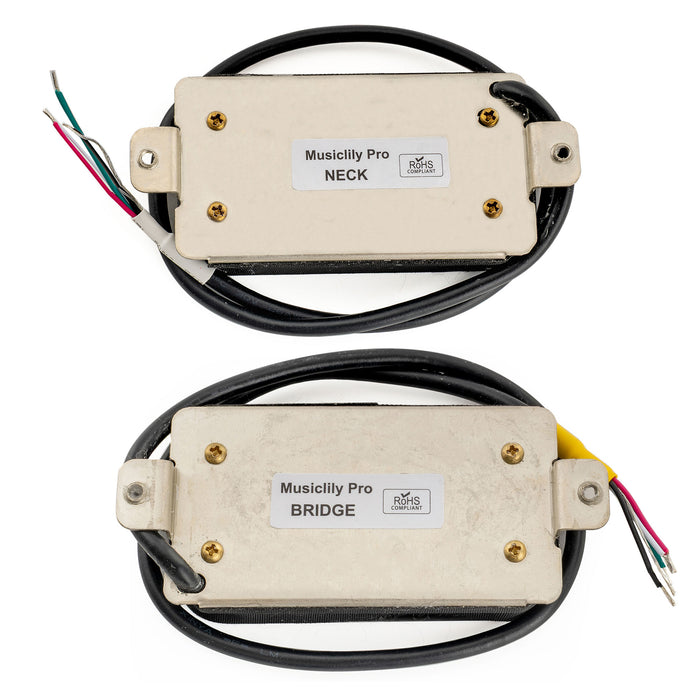 Musiclily Pro HH-DJRC Ceramic Rail Blade Humbucker Neck Bridge Pickups Set 8K/14.5K for Electric Guitar