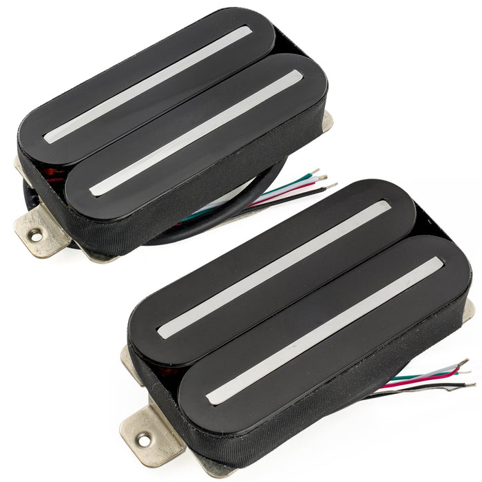 Musiclily Pro HH-DJRC Ceramic Rail Blade Humbucker Neck Bridge Pickups Set 8K/14.5K for Electric Guitar