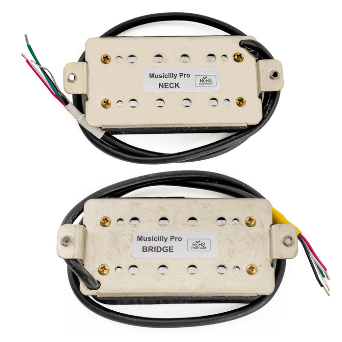 Musiclily Pro HH-DJRC Ceramic Rail Blade Humbucker Neck Bridge Pickups Set 8K/14.5K for Electric Guitar