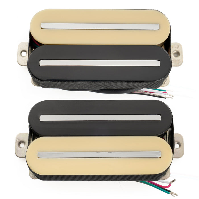 Musiclily Pro HH-DJRC Ceramic Rail Blade Humbucker Neck Bridge Pickups Set 8K/14.5K for Electric Guitar