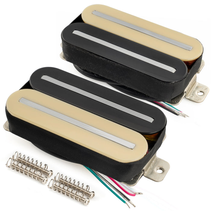 Musiclily Pro HH-DJRC Ceramic Rail Blade Humbucker Neck Bridge Pickups Set 8K/14.5K for Electric Guitar
