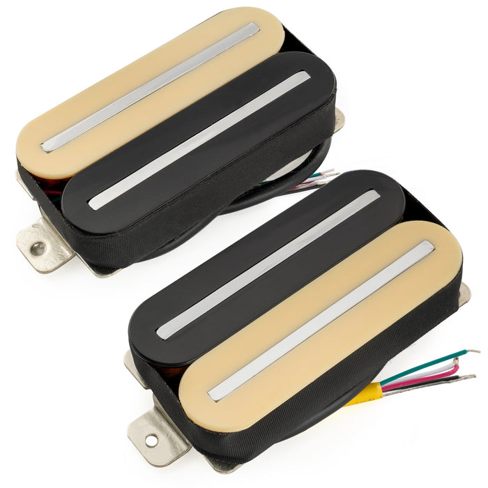 Musiclily Pro HH-DJRC Ceramic Rail Blade Humbucker Neck Bridge Pickups Set 8K/14.5K for Electric Guitar