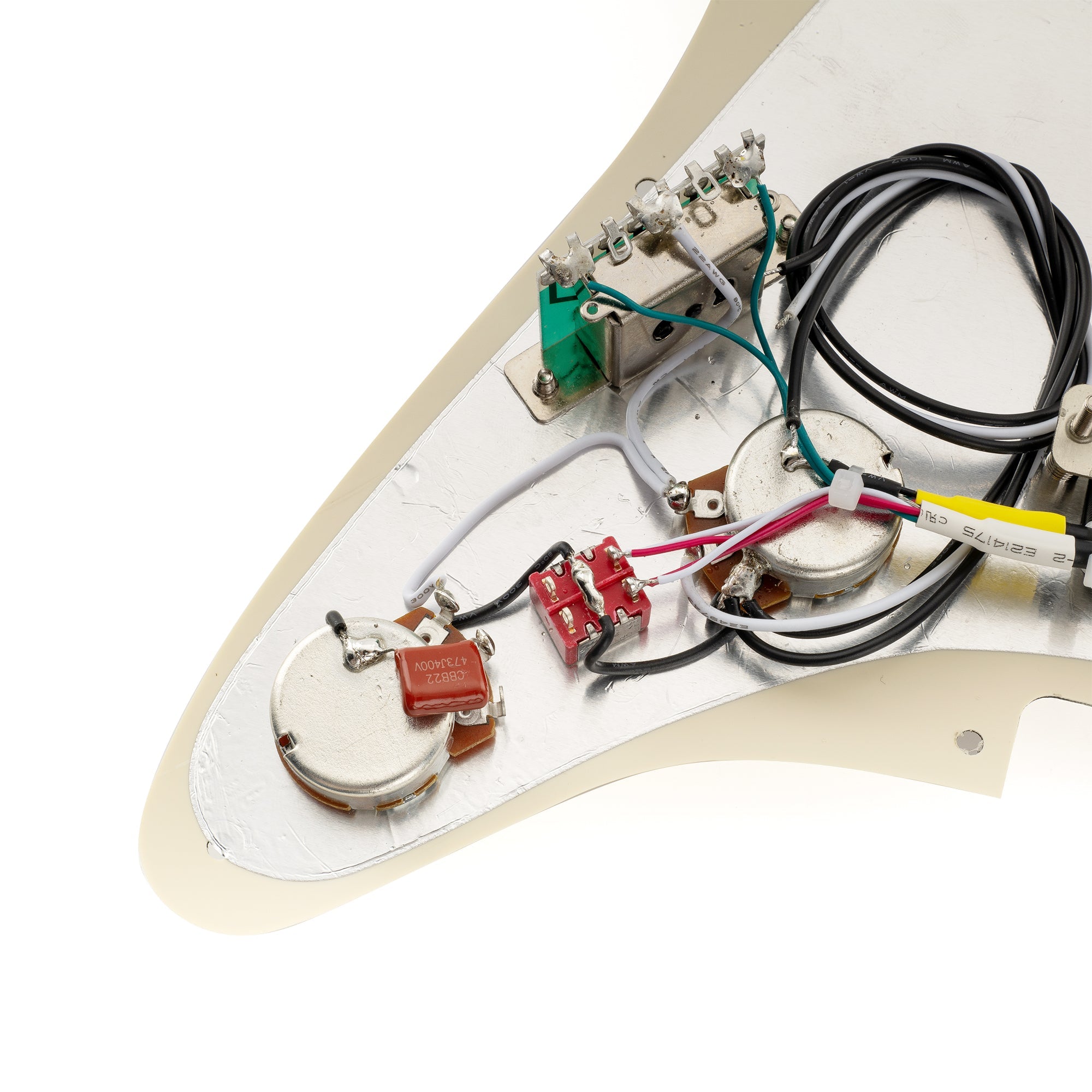 musiclily pro se st hh omha pre wired pickguard with alnico 5 humbuckers mini toggle switch for strat style electric guitar mx3436p, black