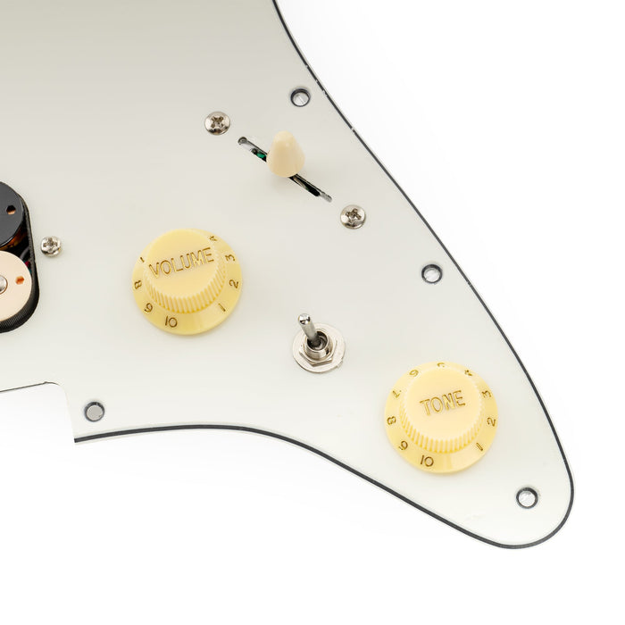musiclily pro se st hh omha pre wired pickguard with alnico 5 humbuckers mini toggle switch for strat style electric guitar mx3436p, Zebra