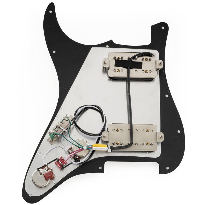 Musiclily Pro-SE ST-HH-OMHA 配線済みキット ピックガード アルニコ5ハムバッカーとミニトグルスイッチ Stratストラトエレキギター用 4プライ エイジドホワイトパール