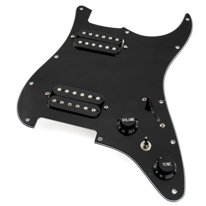 Musiclily Pro-SE ST-HH-OMHA 配線済みキット ピックガード アルニコ5ハムバッカーとミニトグルスイッチ Stratストラトエレキギター用 4プライ エイジドホワイトパール