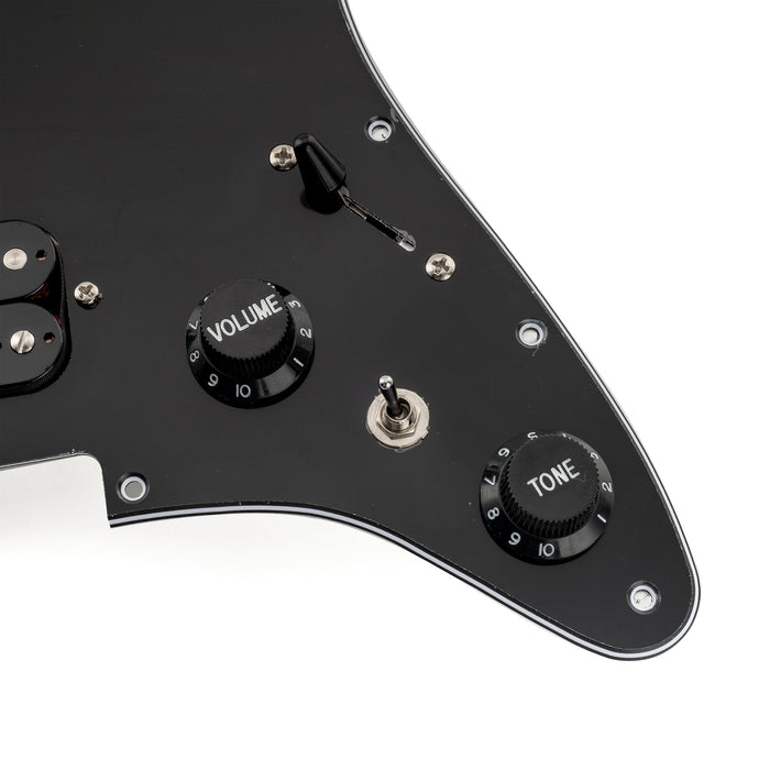 Musiclily Pro-SE ST-HH-OMHA 配線済みキット ピックガード アルニコ5ハムバッカーとミニトグルスイッチ Stratストラトエレキギター用 4プライ エイジドホワイトパール