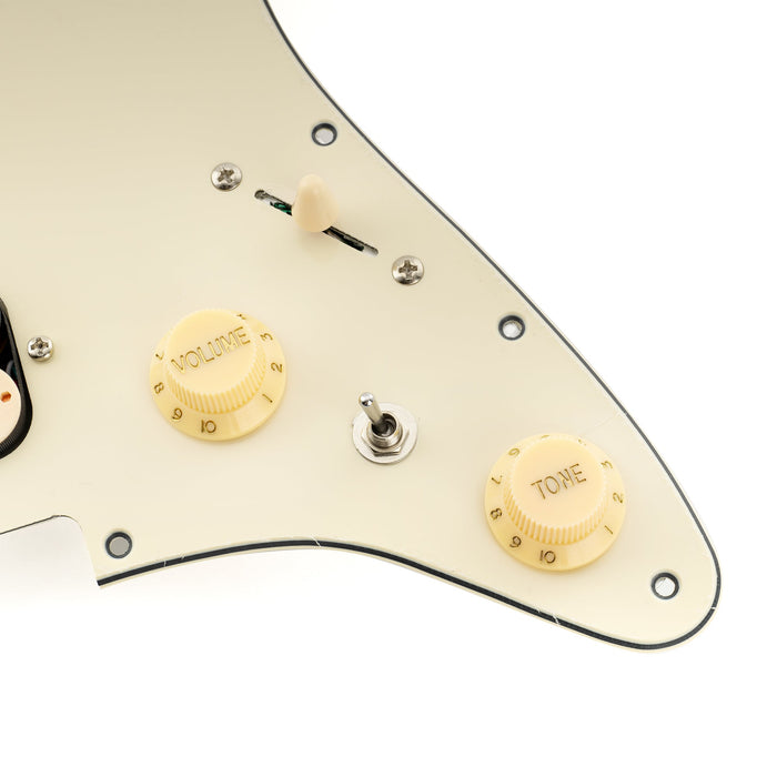 Musiclily Pro-SE ST-HH-OMHA 配線済みキット ピックガード アルニコ5ハムバッカーとミニトグルスイッチ Stratストラトエレキギター用 4プライ エイジドホワイトパール