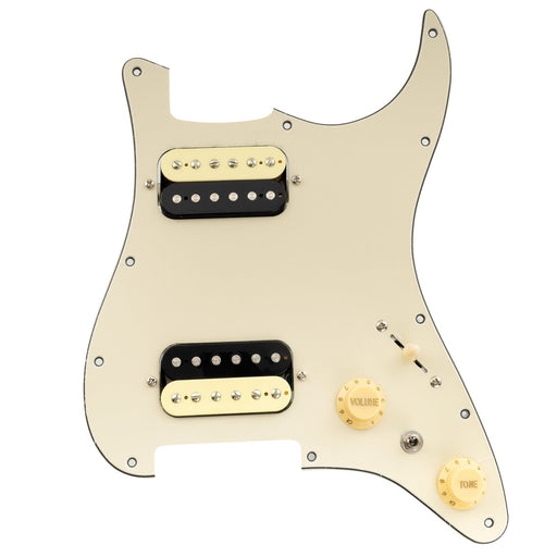 musiclily pro se st hh omha pre wired pickguard with alnico 5 humbuckers mini toggle switch for strat style electric guitar mx3436p cream