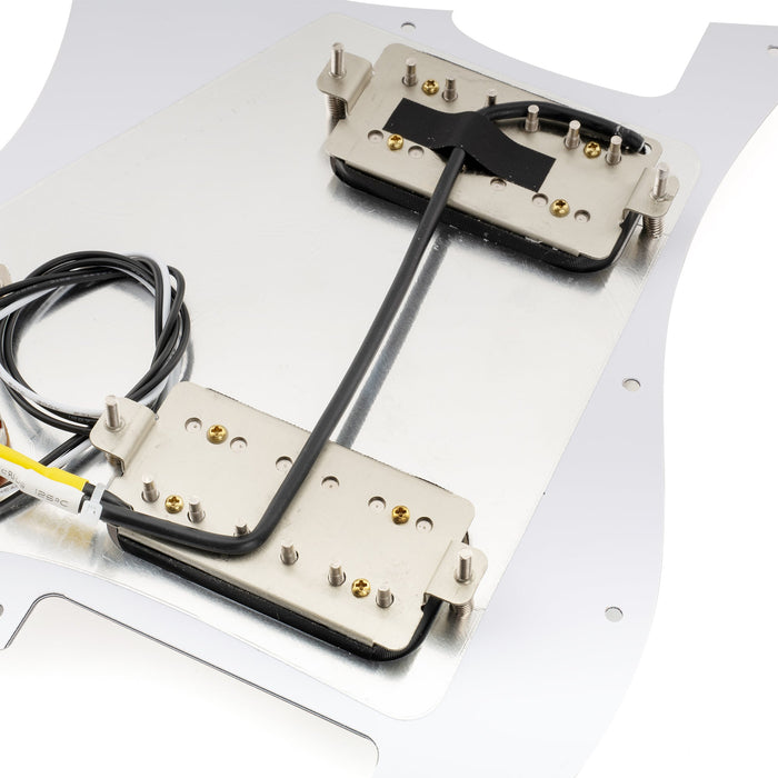Musiclily Pro-SE ST-HH-OMHA 配線済みキット ピックガード アルニコ5ハムバッカーとミニトグルスイッチ Stratストラトエレキギター用 4プライ エイジドホワイトパール