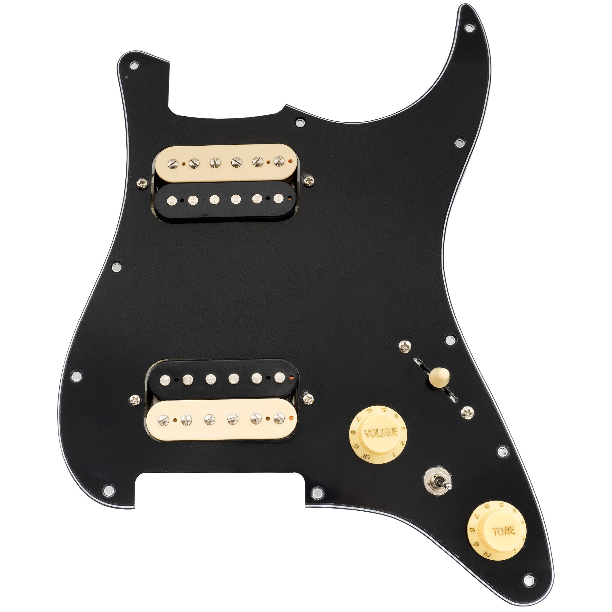 Musiclily Pro-SE ST-HH-OMHA Pre-wired Pickguard with Alnico 5 Humbuckers Mini Toggle Switch for Strat Style Electric Guitar