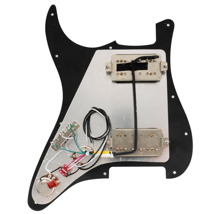Musiclily Pro-SE ST-HH-OMHA 配線済みキット ピックガード アルニコ5ハムバッカーとミニトグルスイッチ Stratストラトエレキギター用 4プライ エイジドホワイトパール