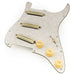 detail of musiclily pro se st dpha pre wired sss pickguard with alnico 5 mini rail humbucker for strat style electric guitar