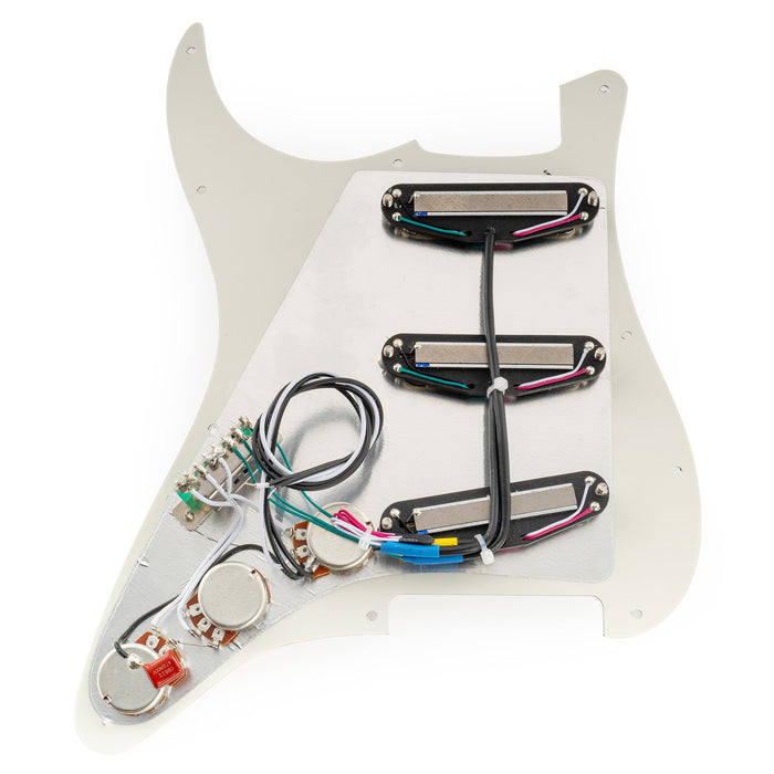 Musiclily Pro-SE ST-DPHA vorgesoldertes SSS-Pickguard mit Alnico 5 Mini Rail Humbucker für Elektrogitarren im Strat-Stil