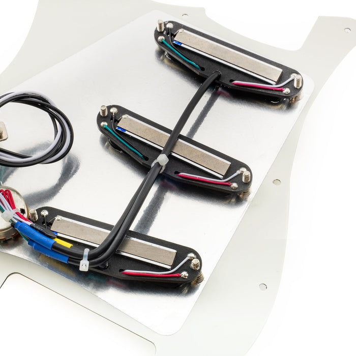 Musiclily Pro-SE ST-DPHA vorgesoldertes SSS-Pickguard mit Alnico 5 Mini Rail Humbucker für Elektrogitarren im Strat-Stil