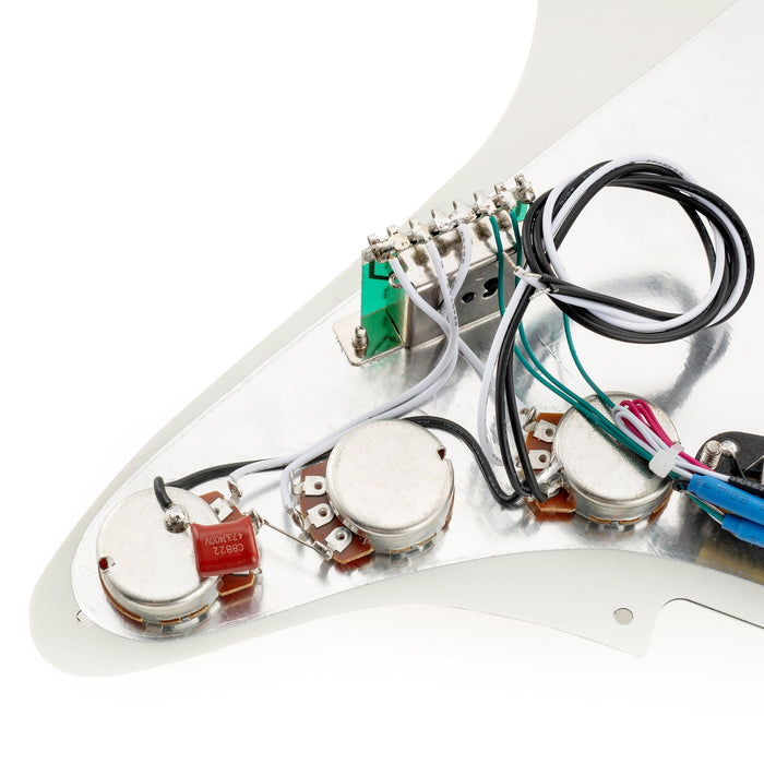 Musiclily Pro-SE ST-DPHA vorgesoldertes SSS-Pickguard mit Alnico 5 Mini Rail Humbucker für Elektrogitarren im Strat-Stil