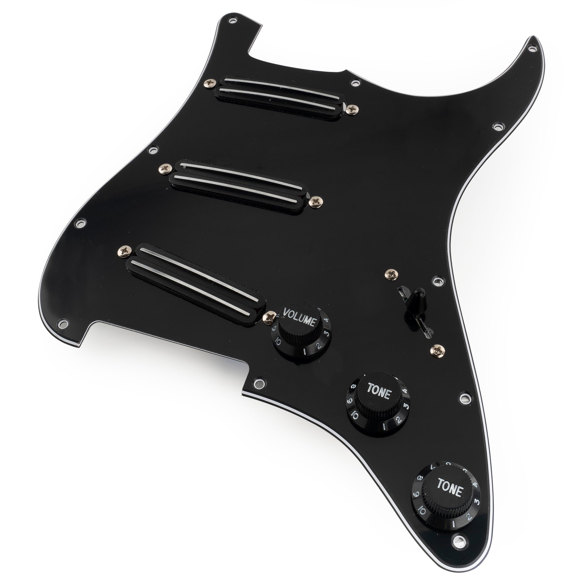 Musiclily Pro-SE ST-DPHA Pre-wired SSS Pickguard with Alnico 5 Mini Rail Humbucker for Strat Style Electric Guitar