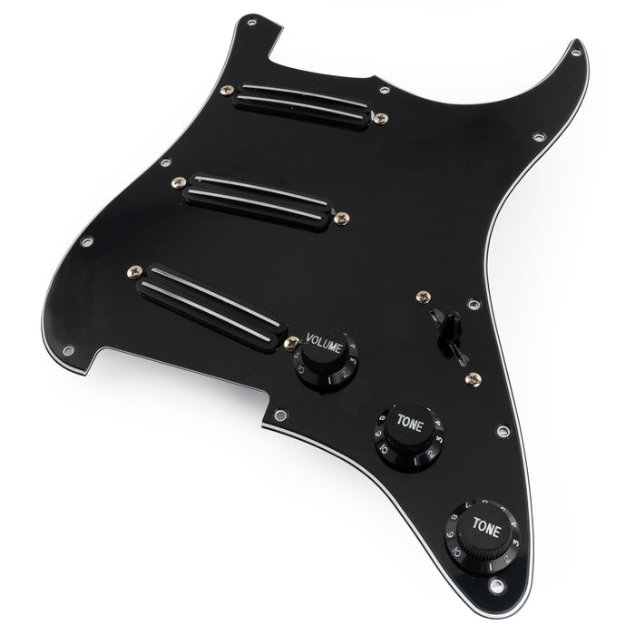 Musiclily Pro-SE ST-DPHA vorgesoldertes SSS-Pickguard mit Alnico 5 Mini Rail Humbucker für Elektrogitarren im Strat-Stil