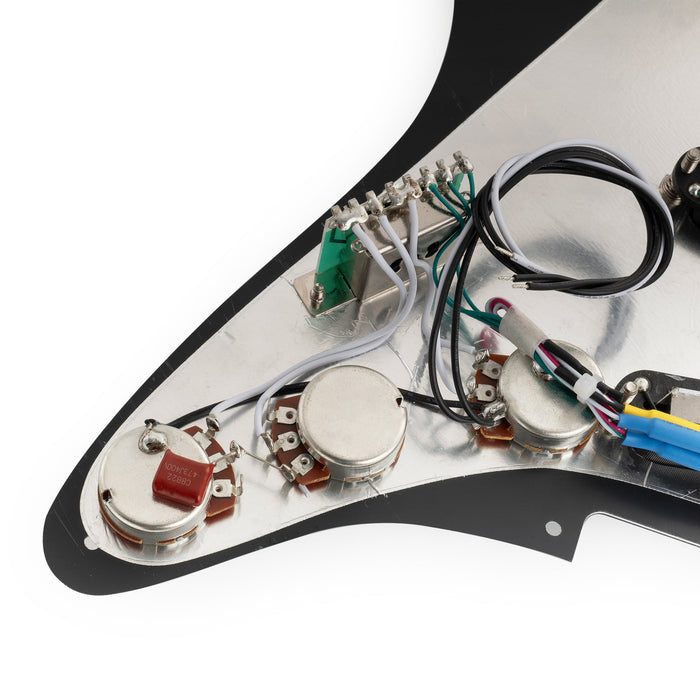 Musiclily Pro-SE ST-DPHA vorgesoldertes SSS-Pickguard mit Alnico 5 Mini Rail Humbucker für Elektrogitarren im Strat-Stil