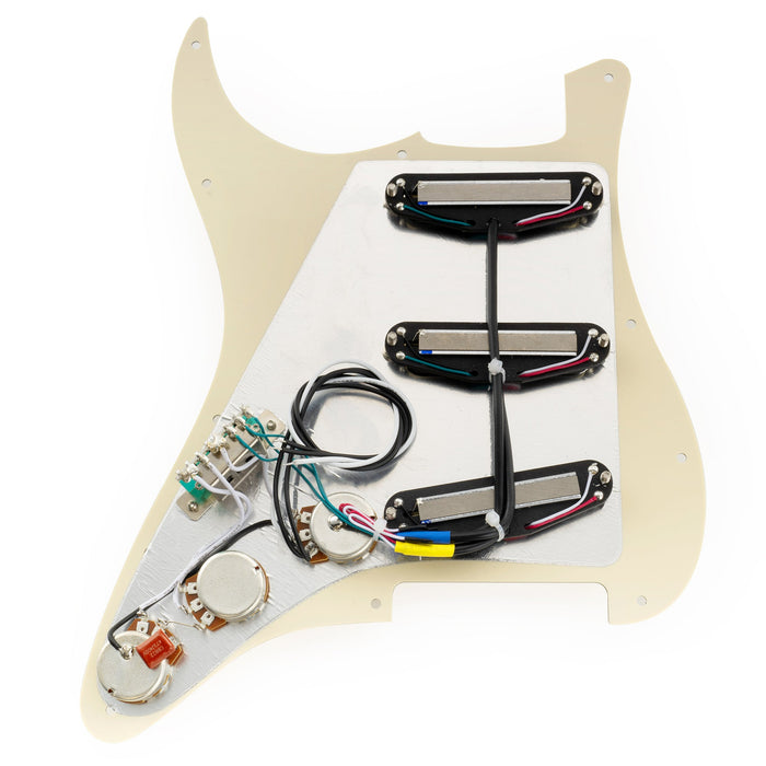 Musiclily Pro-SE ST-DPHA vorgesoldertes SSS-Pickguard mit Alnico 5 Mini Rail Humbucker für Elektrogitarren im Strat-Stil