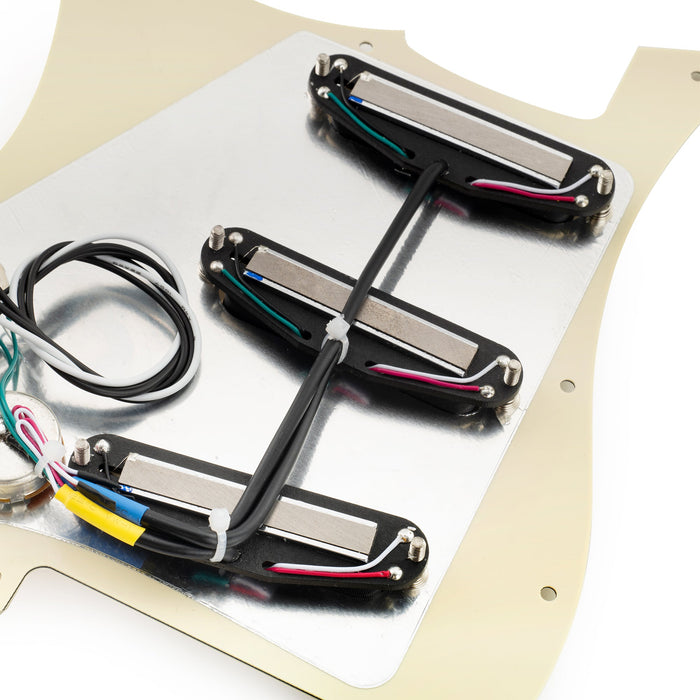 Musiclily Pro-SE ST-DPHA vorgesoldertes SSS-Pickguard mit Alnico 5 Mini Rail Humbucker für Elektrogitarren im Strat-Stil