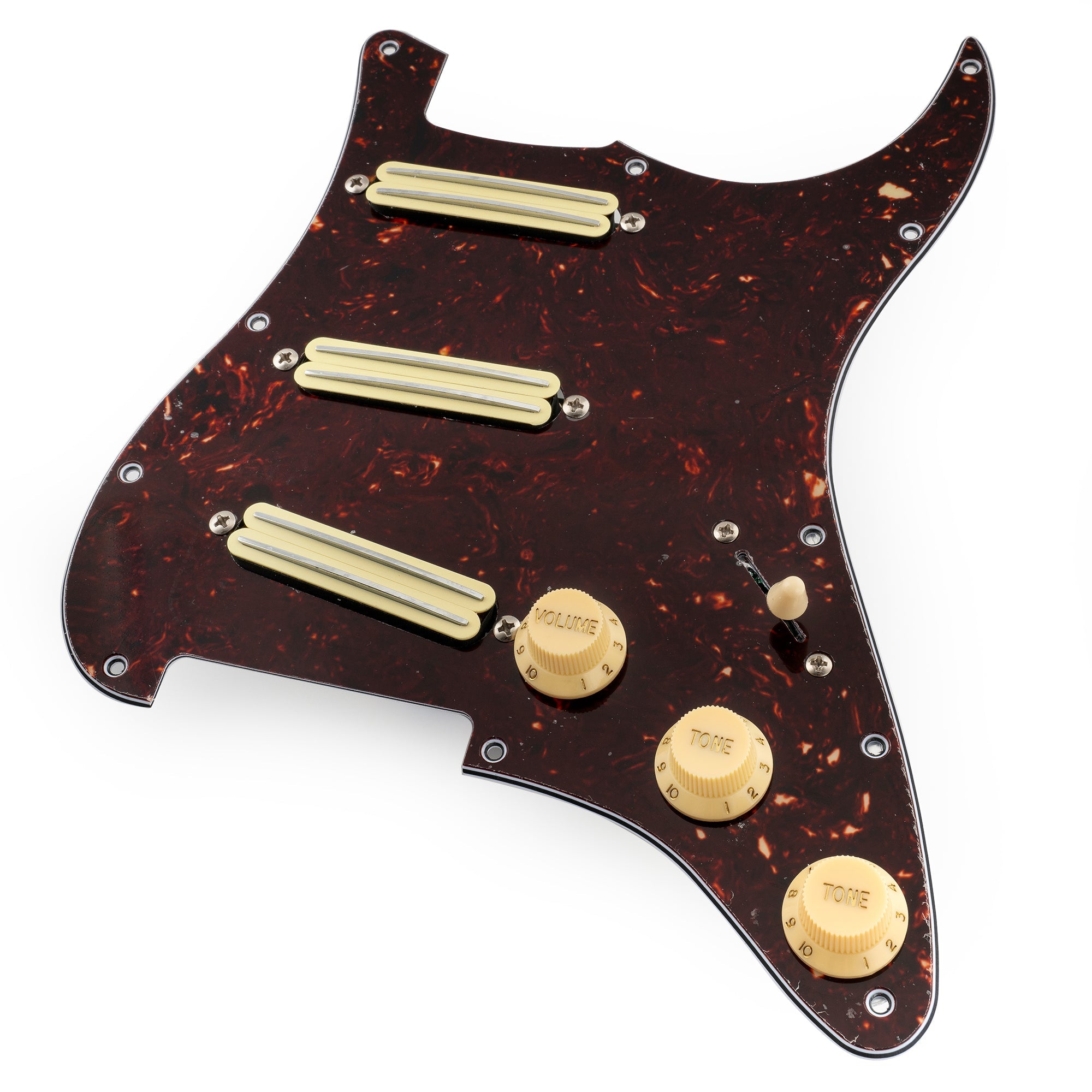 Musiclily Pro-SE ST-DPHA Pre-wired SSS Pickguard with Alnico 5 Mini Rail Humbucker for Strat Style Electric Guitar