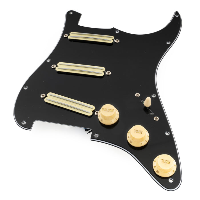 Musiclily Pro-SE ST-DPHA vorgesoldertes SSS-Pickguard mit Alnico 5 Mini Rail Humbucker für Elektrogitarren im Strat-Stil
