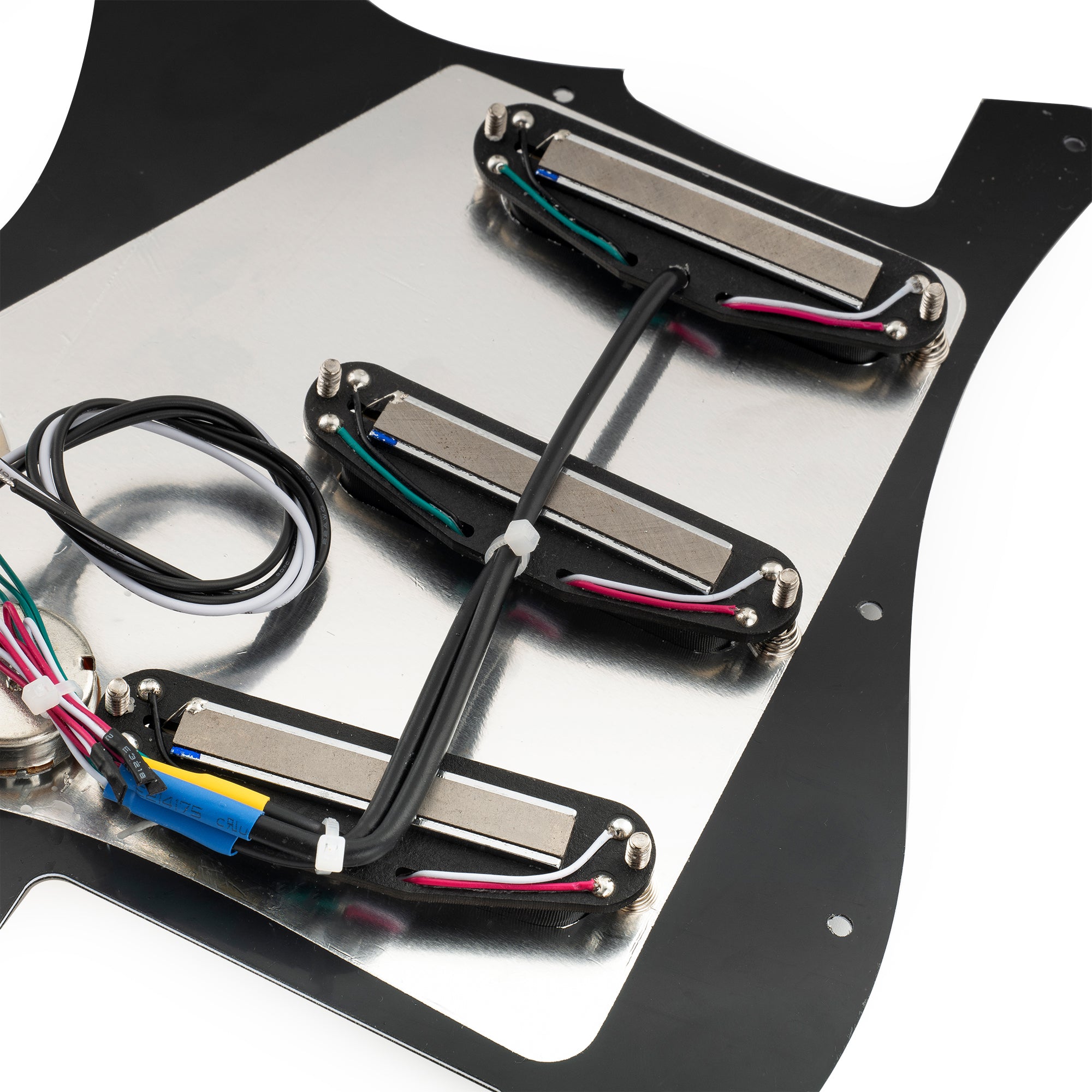 Musiclily Pro-SE ST-DPHA Pre-wired SSS Pickguard with Alnico 5 Mini Rail Humbucker for Strat Style Electric Guitar