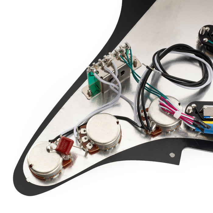 Musiclily Pro-SE ST-DPHA vorgesoldertes SSS-Pickguard mit Alnico 5 Mini Rail Humbucker für Elektrogitarren im Strat-Stil