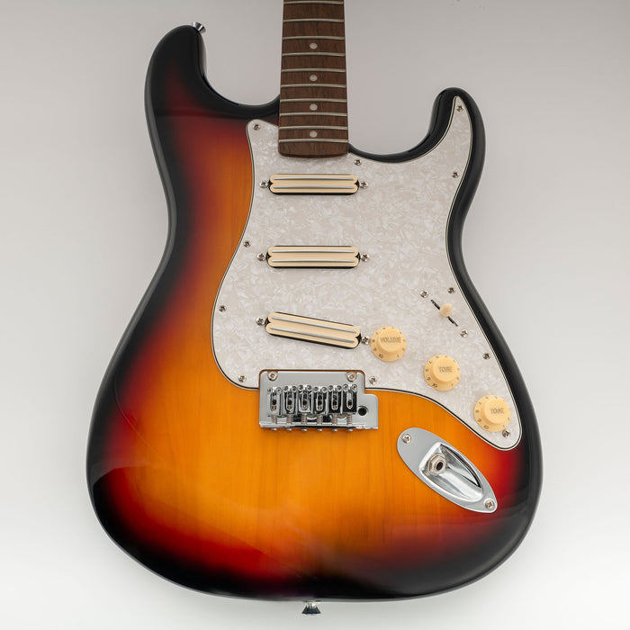 Musiclily Pro-SE ST-DPHC vorgesoldertes SSS-Pickguard mit keramischem Mini Rail Humbucker für Elektrogitarren im Strat-Style