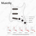 Dimensions of musiclily pro se st dphc pre wired sss pickguard with ceramic mini rail humbucker for strat style electric guitar