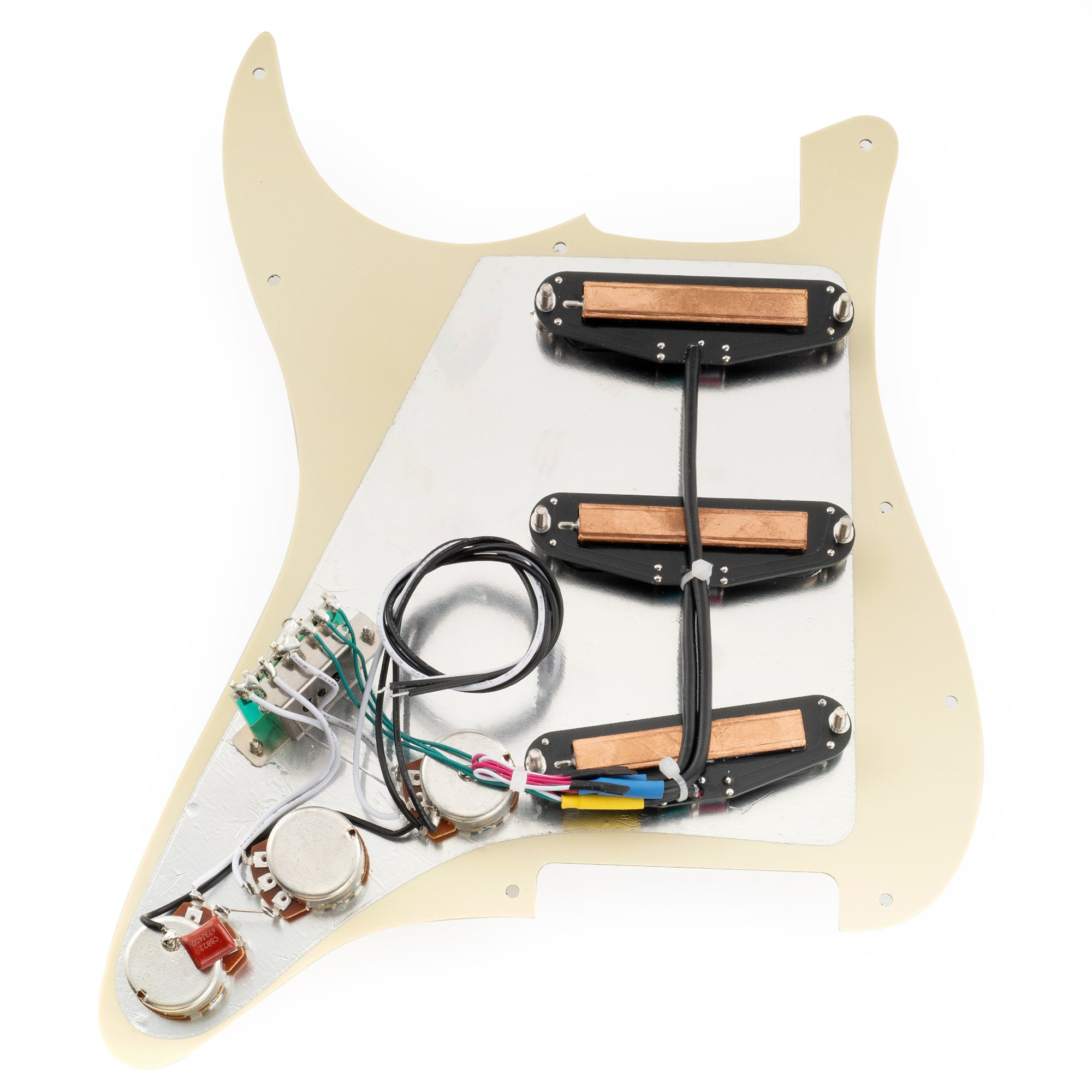 Part of musiclily pro se st dphc pre wired sss pickguard with ceramic mini rail humbucker for strat style electric guitar