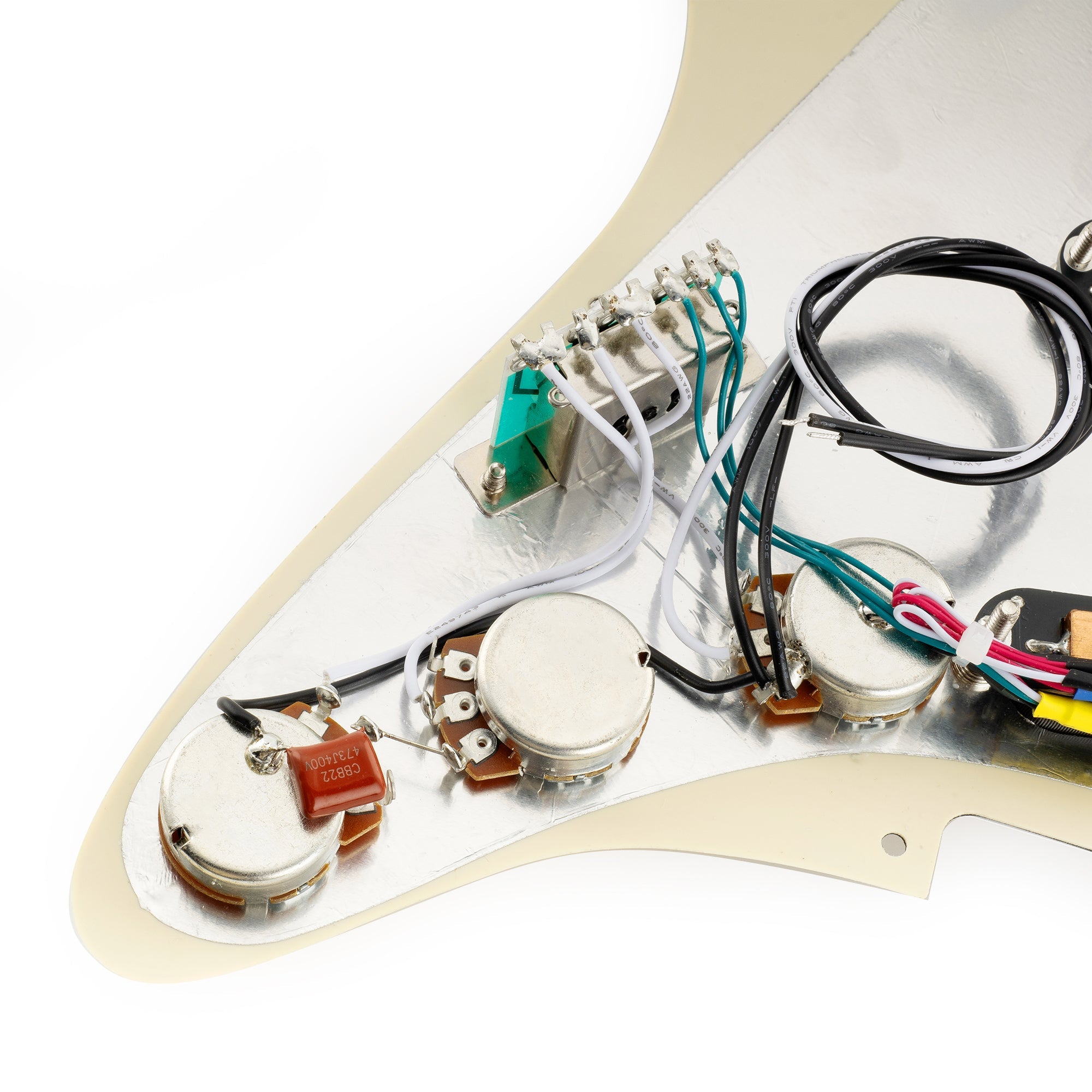 musiclily pro se st dphc pre wired sss pickguard with ceramic mini rail humbucker for strat style electric guitar detailed image
